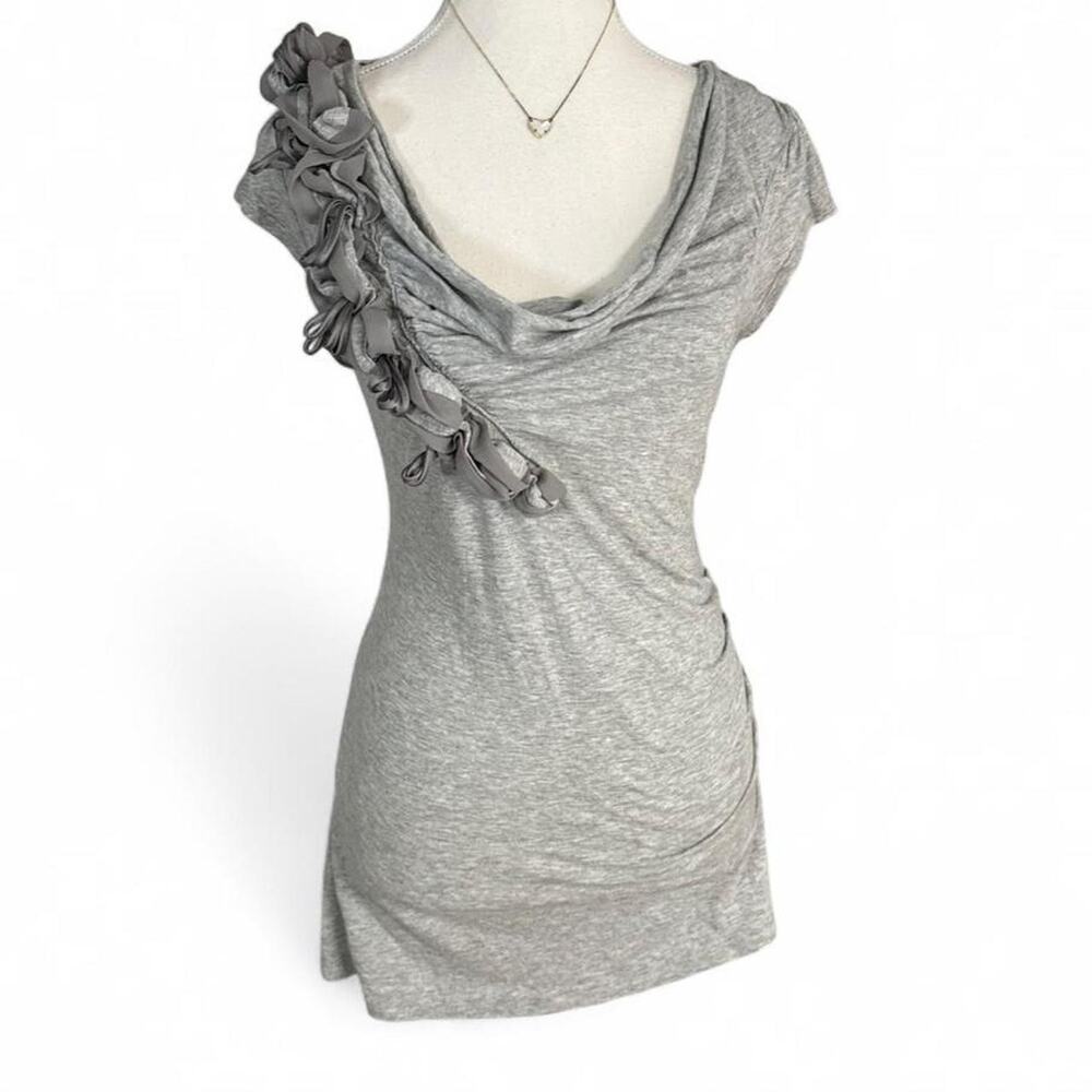 Deletta Vintage Fitting Y2K 2000z Grey Short Sleeve Going Out Top size small - Picture 1 of 7